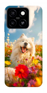Чохол Happy dog in flowers для ZTE Blade A55 4G