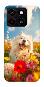 Чохол Happy dog in flowers для ZTE Blade A35 4G
