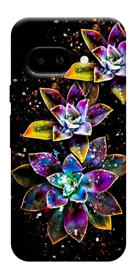 Чехол Flowers on black для Google Pixel 9a