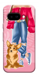 Чехол Girl and corgi для Google Pixel 9a