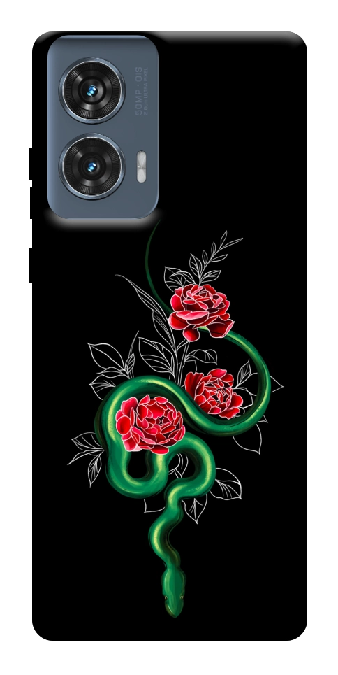 Чехол Snake in flowers для Motorola Edge 50 Fusion