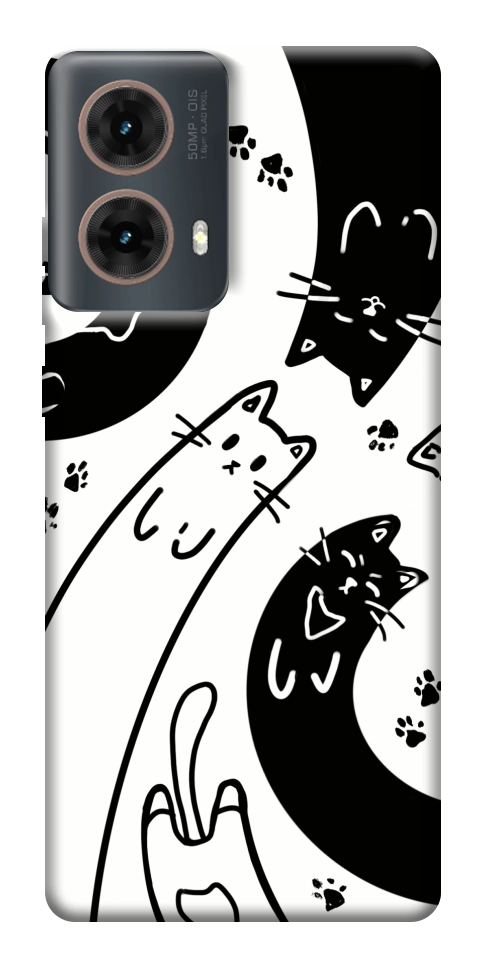 Чехол Черно-белые коты для Motorola Moto G85