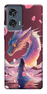 Чохол Girl and dragon для Motorola Edge 50 Fusion
