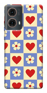 Чехол Сердечки-цветочки для Motorola Moto G85