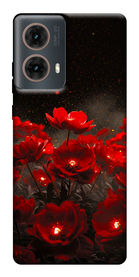 Чехол Burning flowers для Motorola Moto G85