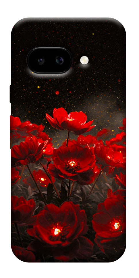 Чехол Burning flowers для Google Pixel 9a