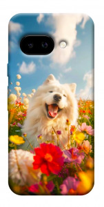 Чехол Happy dog in flowers для Google Pixel 9a