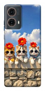 Чехол Flower cats для Motorola Moto G85