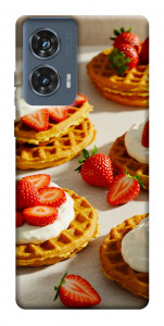 Чохол Вафлі з полуницею для Motorola Edge 50 Fusion