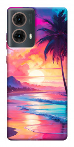 Чехол Закатный пляж для Motorola Moto G85
