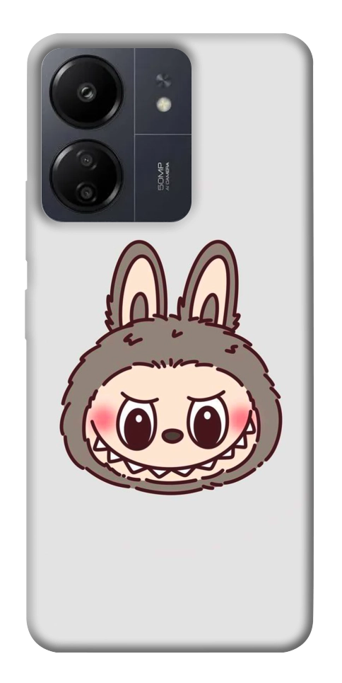 Чохол Labubu grey для Xiaomi Redmi 13C