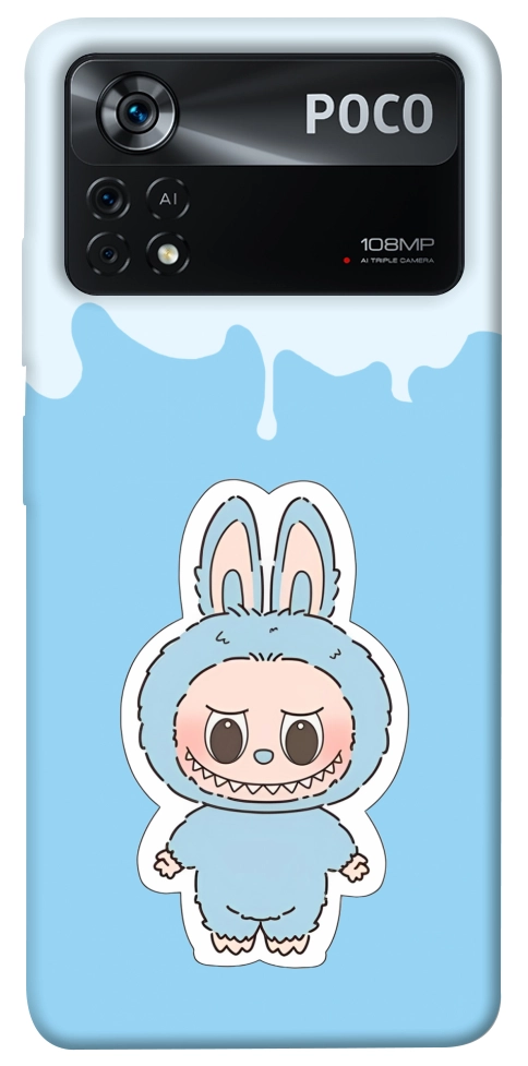 Чехол Labubu blue для Xiaomi Poco X4 Pro