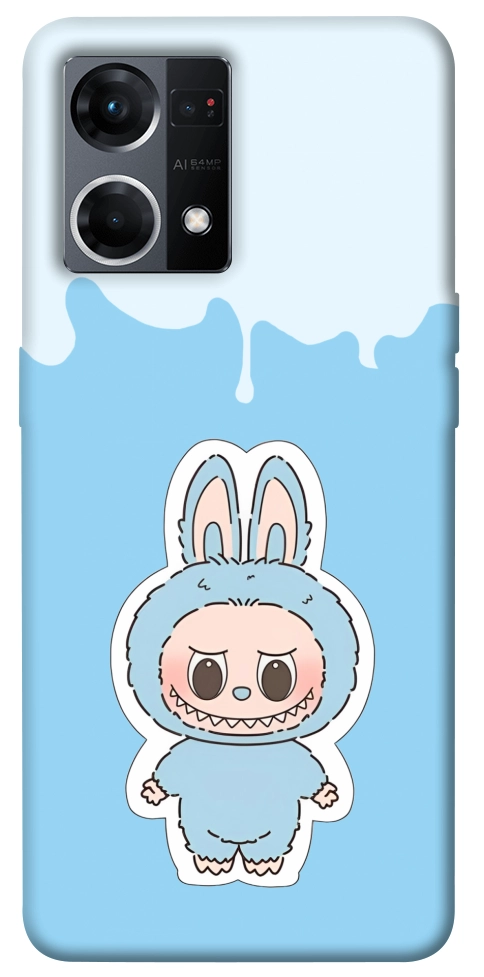 Чохол Labubu blue для Oppo Reno 7 4G