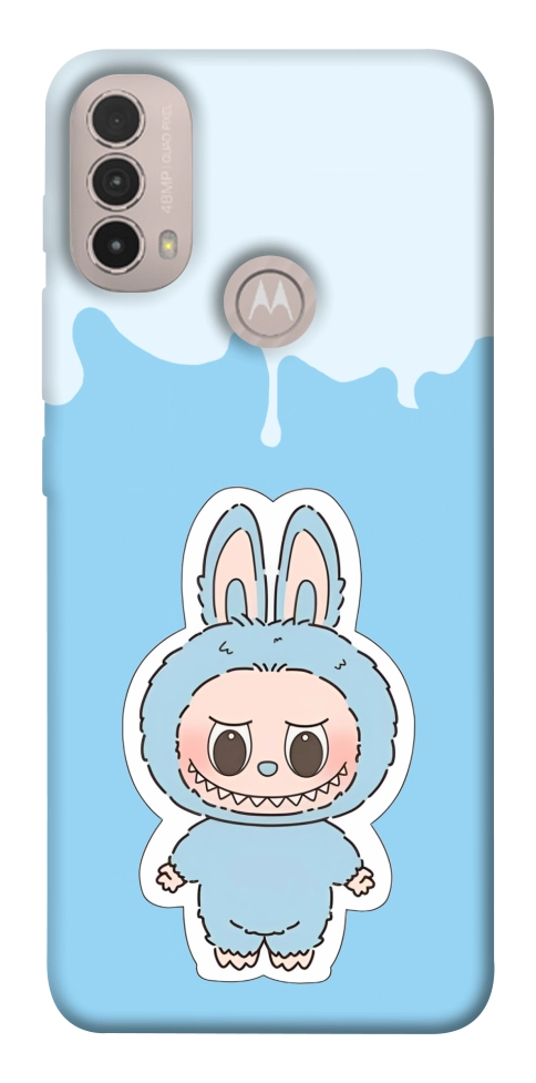Чехол Labubu blue для Motorola Moto E40