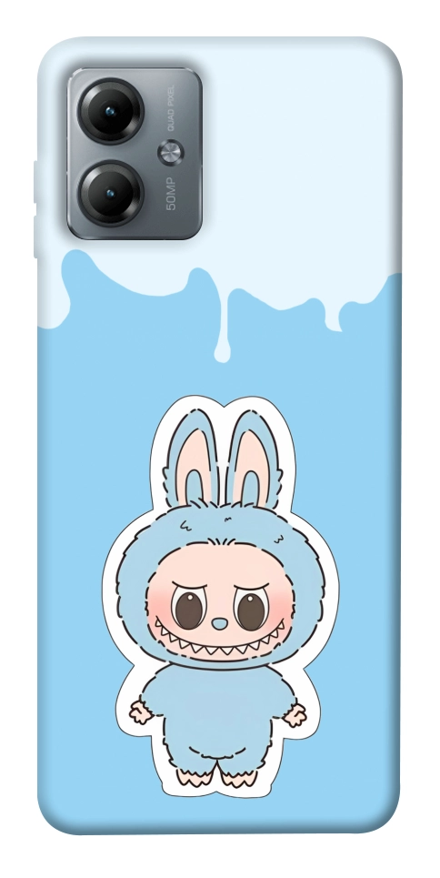 Чохол Labubu blue для Motorola Moto G14