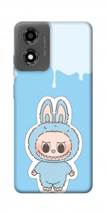 Чехол Labubu blue для Motorola Moto E14