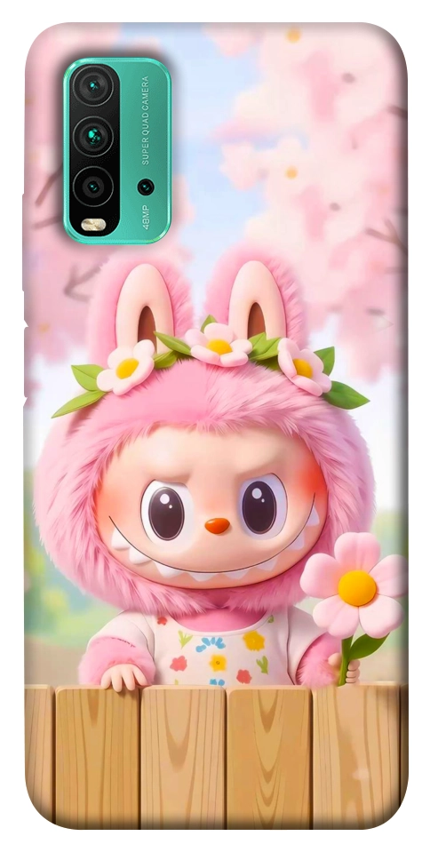 Чохол Labubu flower для Xiaomi Redmi Note 9 4G