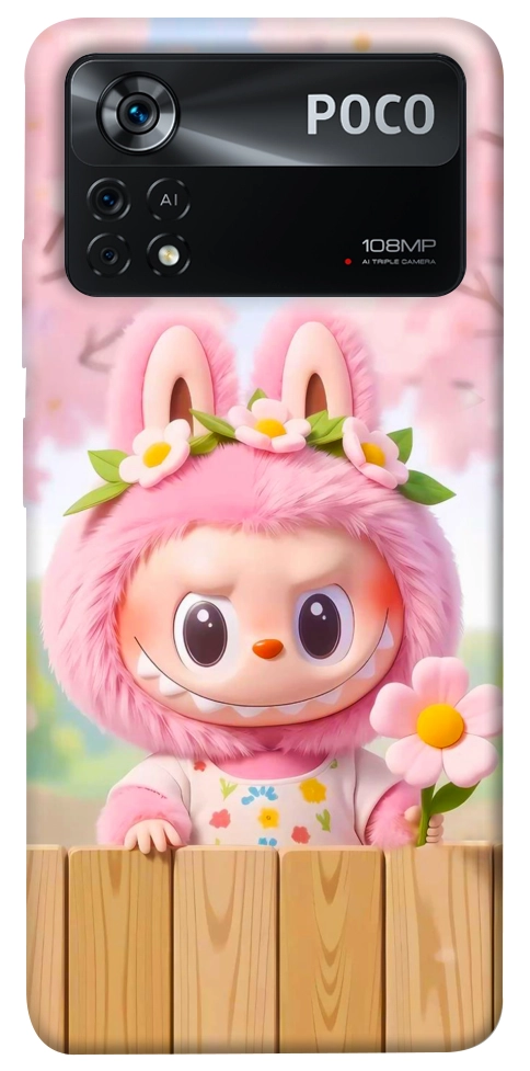 Чехол Labubu flower для Xiaomi Poco X4 Pro