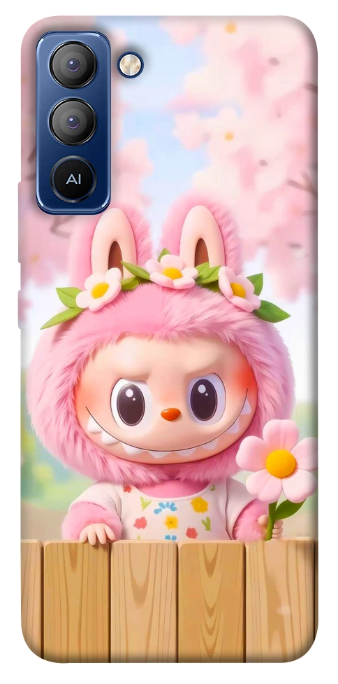 Чехол Labubu flower для TECNO Pop 5 Pro