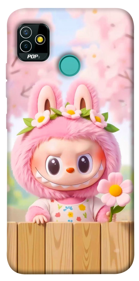 Чехол Labubu flower для TECNO Pop 5