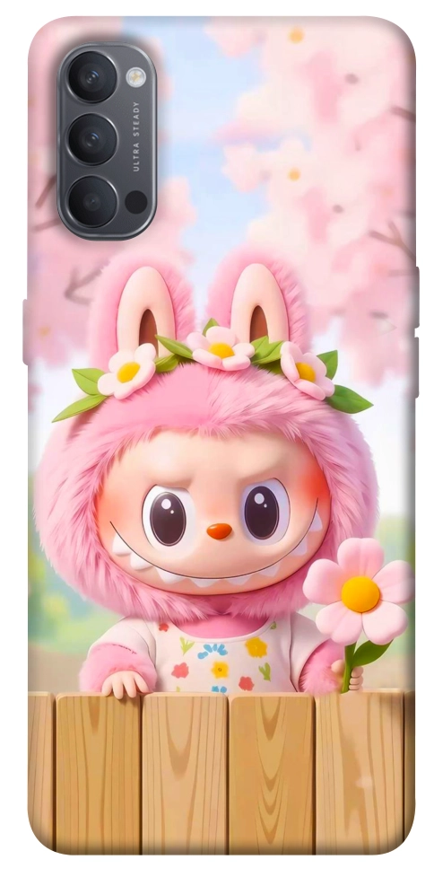 Чохол Labubu flower для Oppo Reno 4