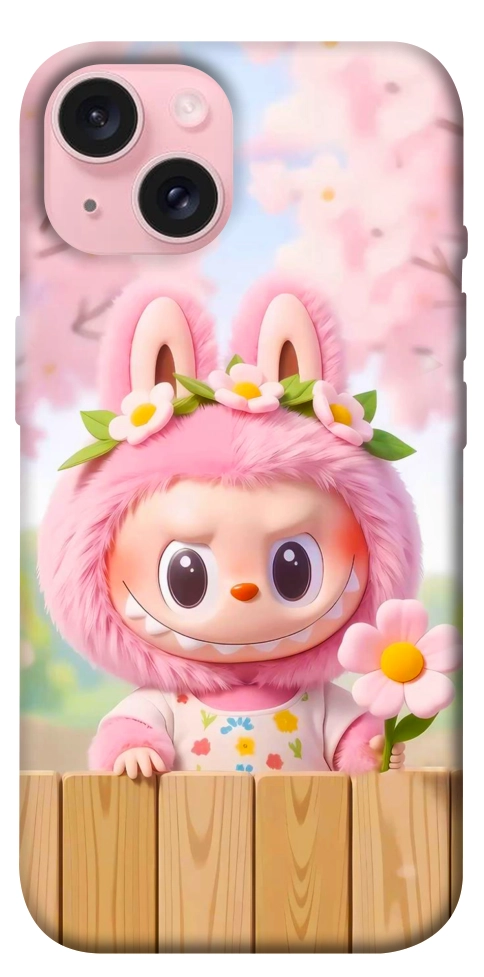 Чохол Labubu flower для iPhone 15