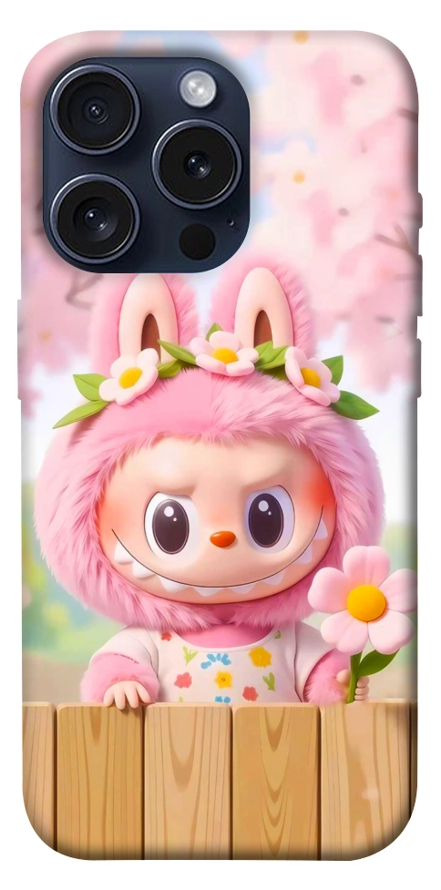 Чехол Labubu flower для iPhone 15 Pro
