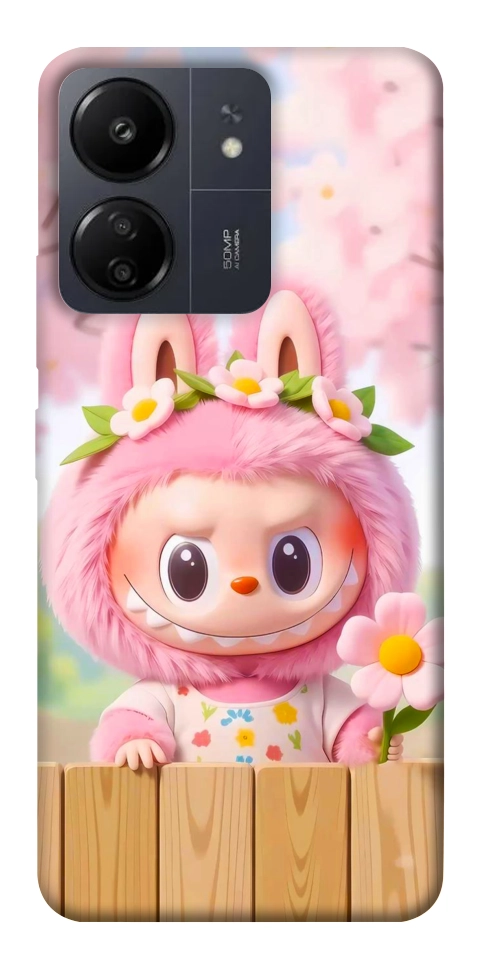 Чехол Labubu flower для Xiaomi Redmi 13C