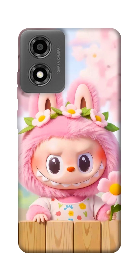Чехол Labubu flower для Motorola Moto E14