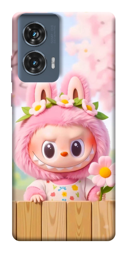 Чехол Labubu flower для Motorola Edge 50 Fusion