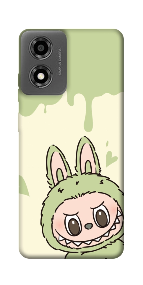 Чохол Labubu green для Motorola Moto E14
