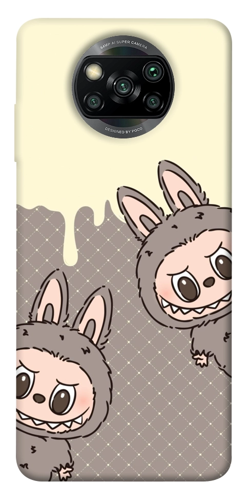 Чехол Labubu twins для Xiaomi Poco X3 NFC