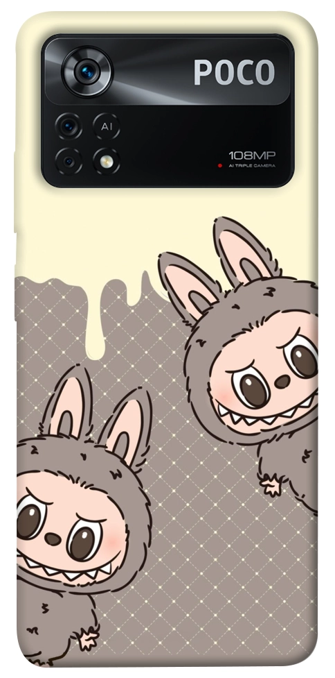 Чехол Labubu twins для Xiaomi Poco X4 Pro