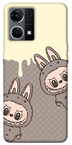 Чохол Labubu twins для Oppo Reno 7 4G