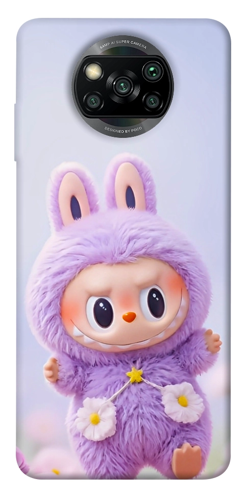 Чехол Labubu purple для Xiaomi Poco X3 NFC