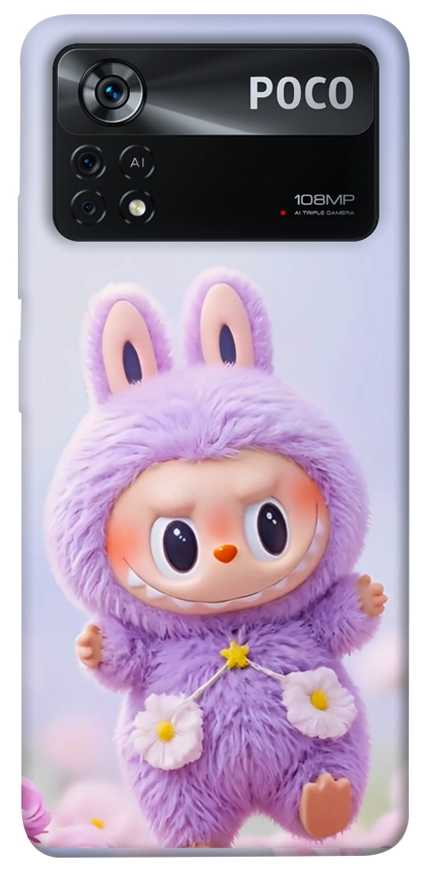Чехол Labubu purple для Xiaomi Poco X4 Pro