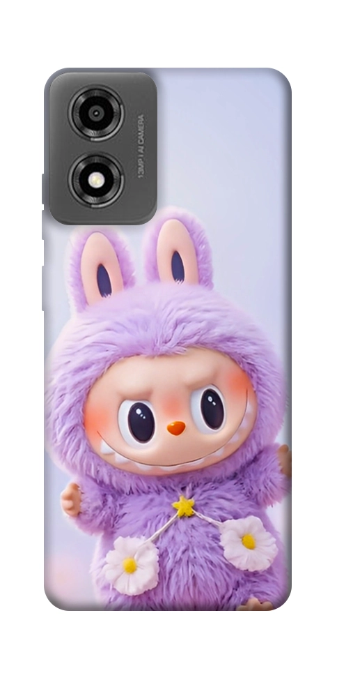 Чохол Labubu purple для Motorola Moto E14