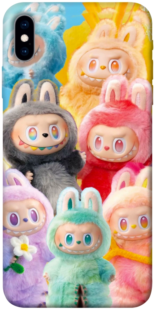 Чохол Rainbow labubu для iPhone XS