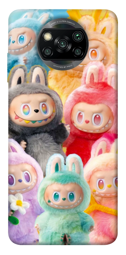 Чехол Rainbow labubu для Xiaomi Poco X3 NFC