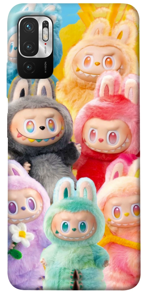 Чехол Rainbow labubu для Xiaomi Redmi Note 10 5G