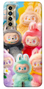 Чехол Rainbow labubu для TECNO Camon 17P