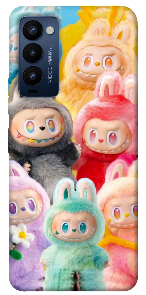 Чехол Rainbow labubu для TECNO Camon 18