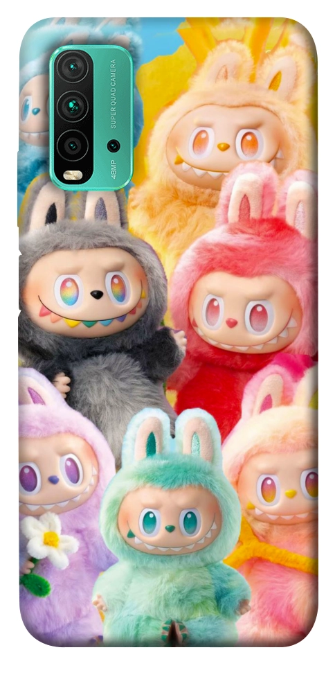 Чохол Rainbow labubu для Xiaomi Redmi Note 9 4G