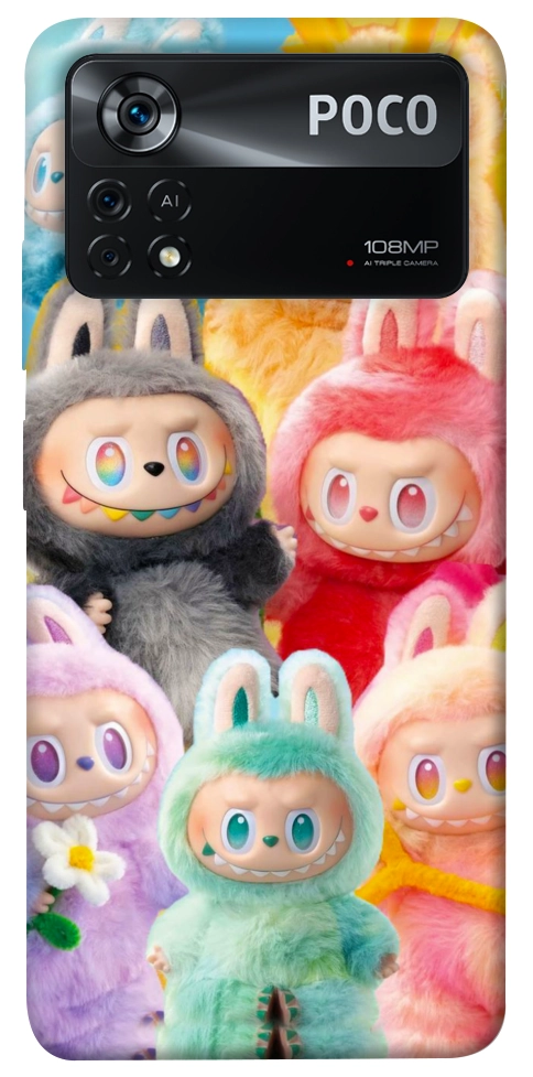 Чохол Rainbow labubu для Xiaomi Poco X4 Pro