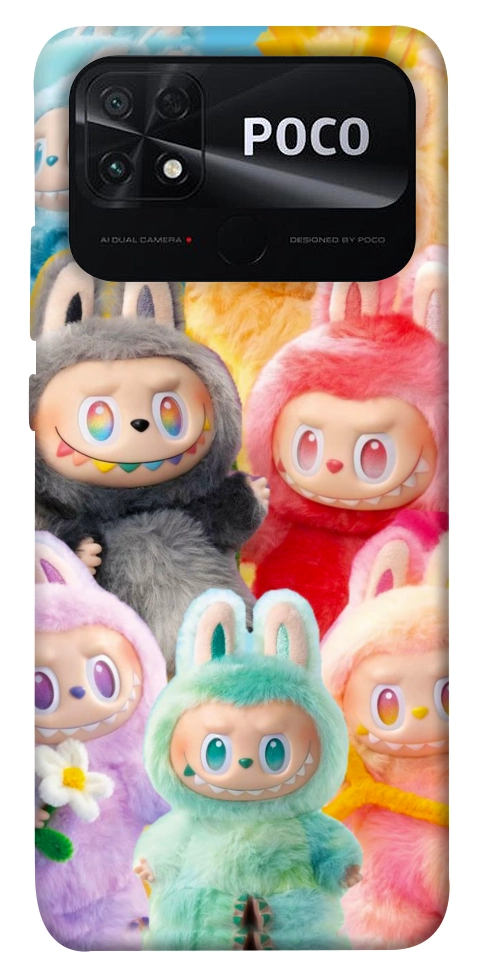 Чохол Rainbow labubu для Xiaomi Poco C40