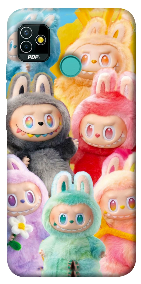 Чехол Rainbow labubu для TECNO Pop 5