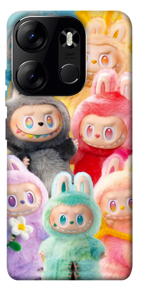 Чохол Rainbow labubu для Tecno Spark Go 2023