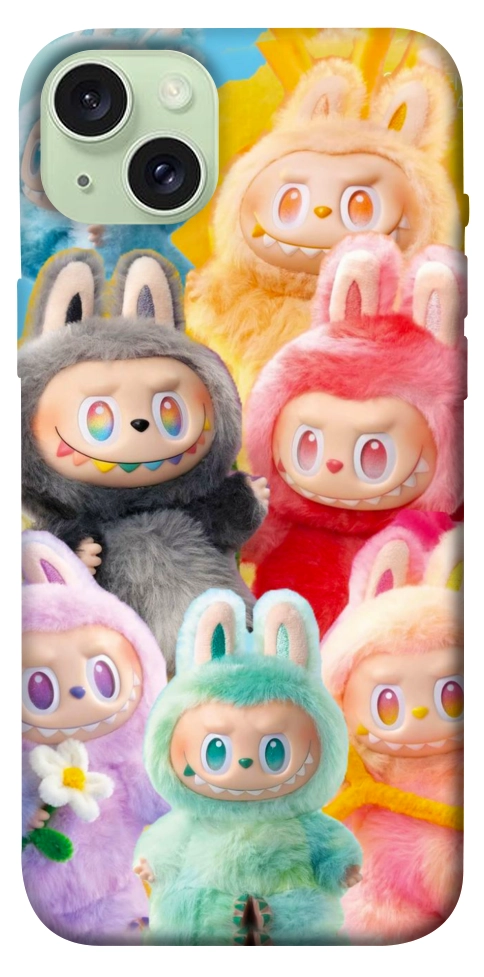 Чохол Rainbow labubu для iPhone 15 Plus