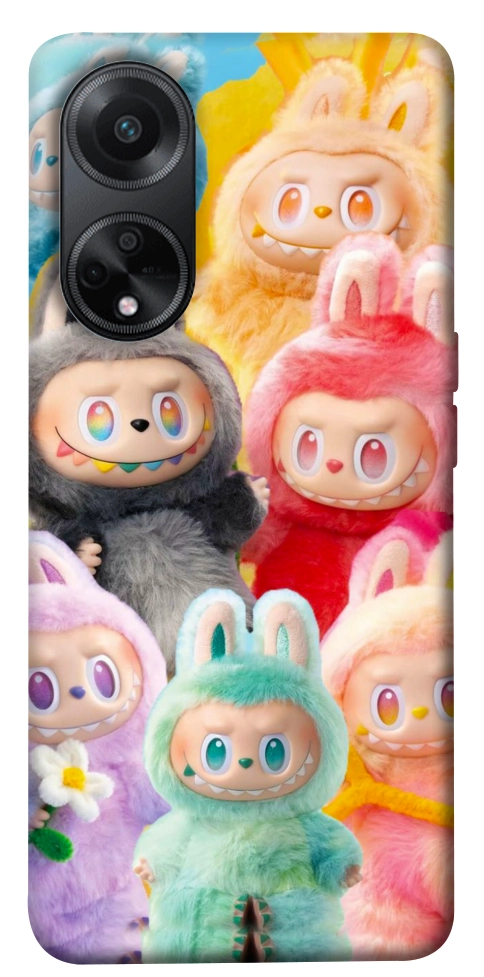 Чехол Rainbow labubu для Oppo A58 4G