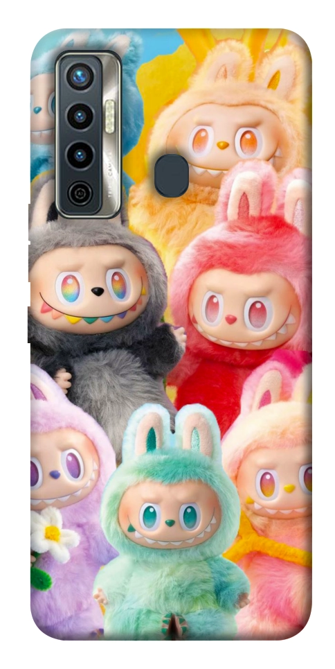 Чехол Rainbow labubu для TECNO Camon 17